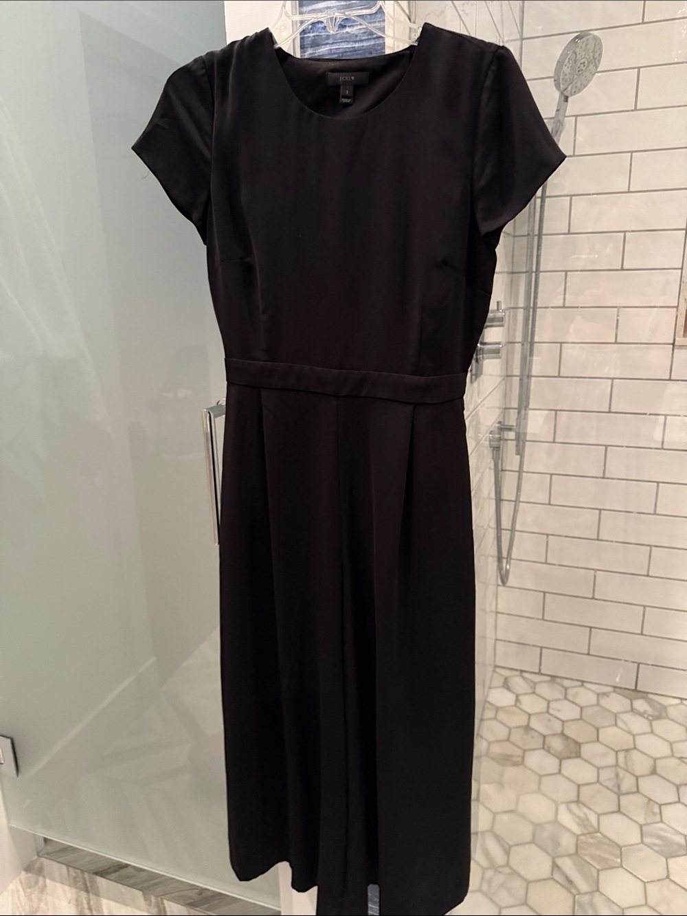 J. Crew Classic Black Short-Sleeve Jumpsuit